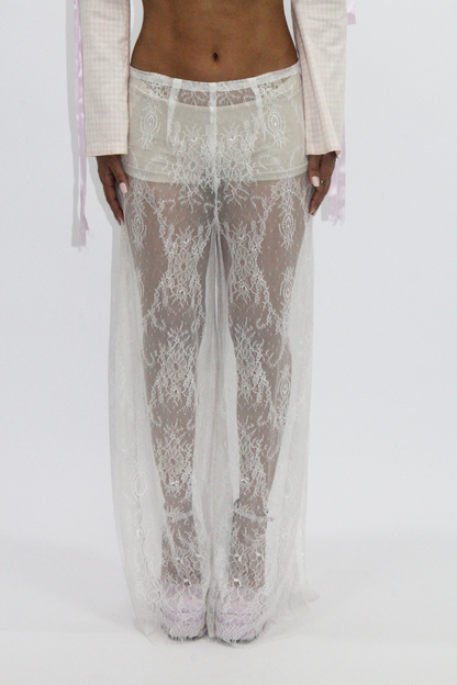 PANTALON DENTELLE CELESTE