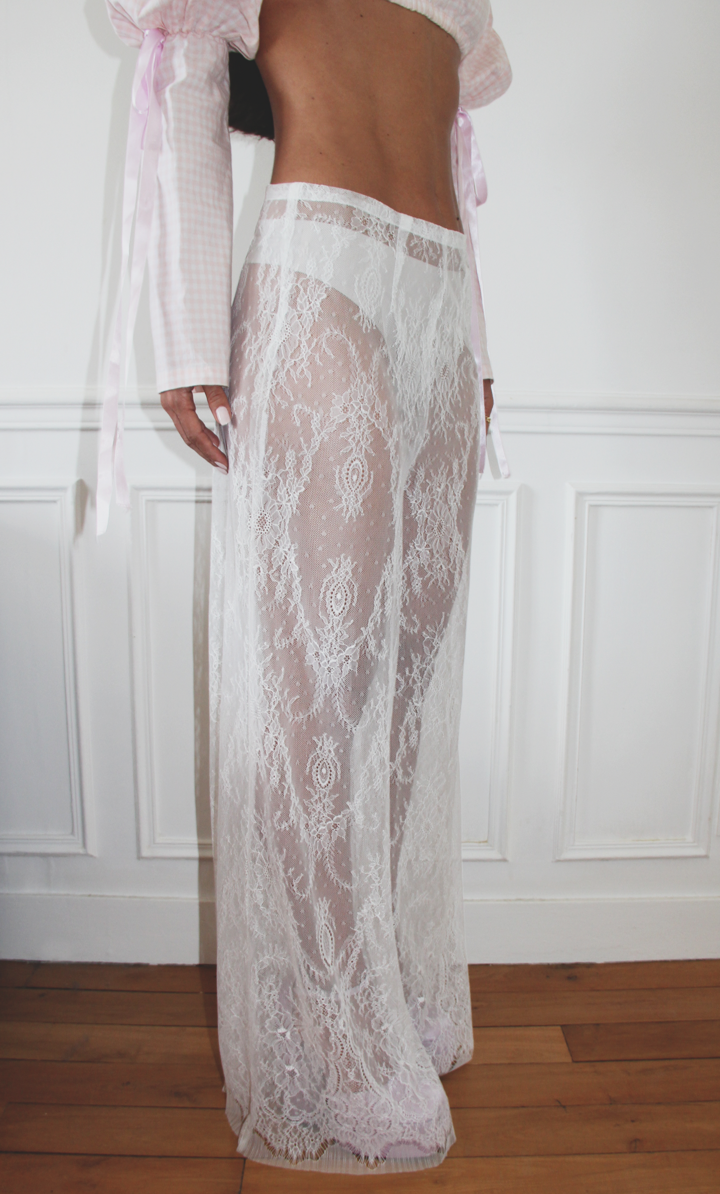 PANTALON DENTELLE CELESTE